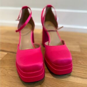Women’s Hot Pink Platform Block Heel
